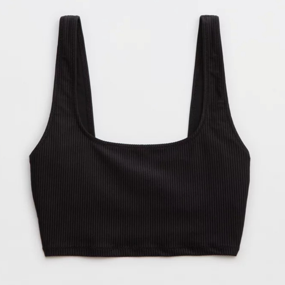 NWT Aerie Shine Rib Longline Scoop Bikini Top
